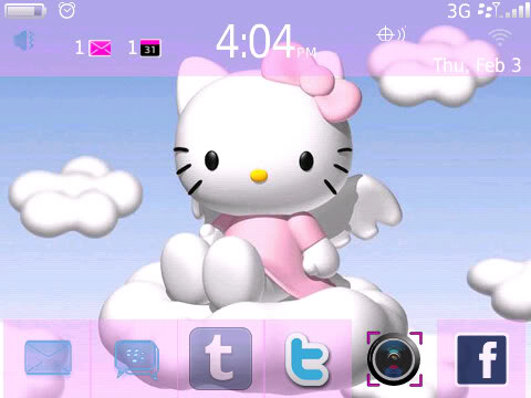 HelloKitty Pink Theme for blackberry 9780 themes