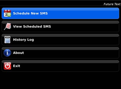Future Text v1.0.0 apps for blackberry