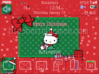 Hello Kitty Merry Xmas for blackberry 9300 os6.0 theme