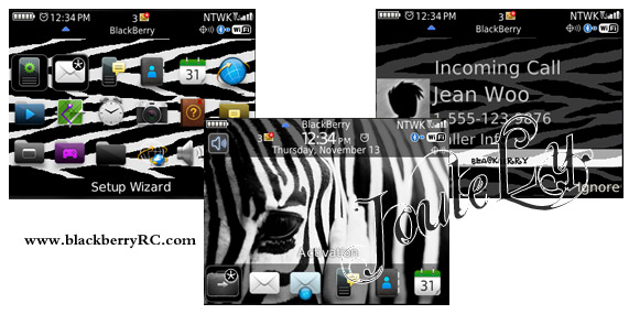 Joulely Zeebra os7 theme for blackberry 8520 them