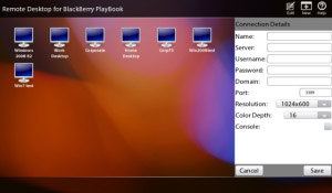 Remote Desktop v1.0.5 for BlackBerry PlayBook