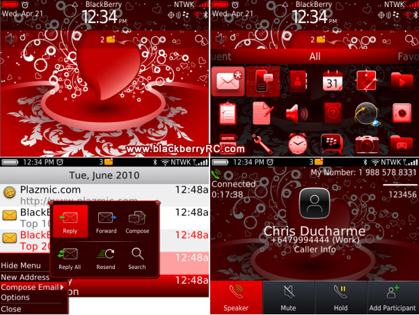 free Valentine v1.0 for blackberry 9650,97xx themes