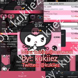 cute Kuromi theme for blackberry 9650,97xx os6.0