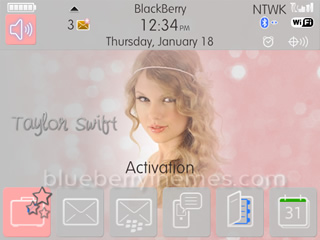Taylor Swift for blackberry 8520,9300 os5.0 theme