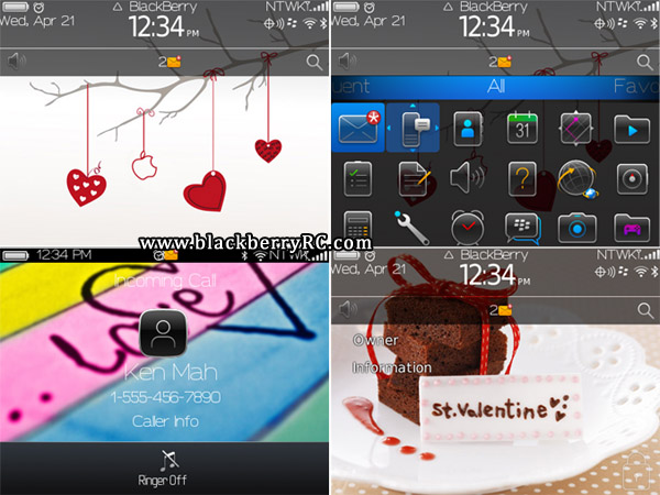 Simple Valentines Day for blackberry 9700, 9780 themes