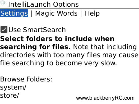 IntelliLaunch v1.1.0 for blackberry apps