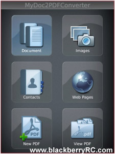 <b>MyDoc2PDFConverter v1.1.0 for blackberry software</b>