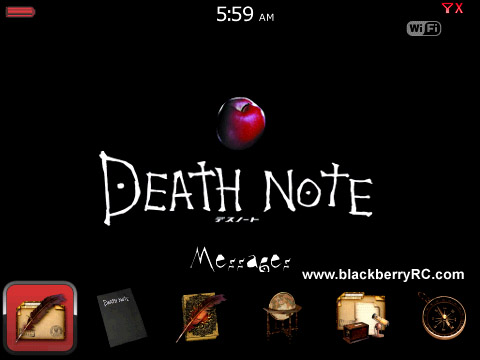 Death Note Bottom Dock for bb curve 8900 themes os4.6.1