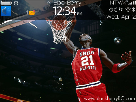 Kevin Garnett theme for blackberry 97xx,9650 os6.