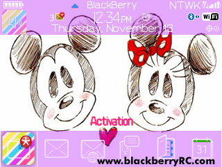 Tema Cute Mickey for blackberry 8520,9300 theme