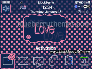 Love Pink Dots blackberry 9700 themes of 5 free d
