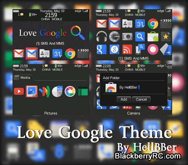 Love Google theme only for blackberry bold 9000 series