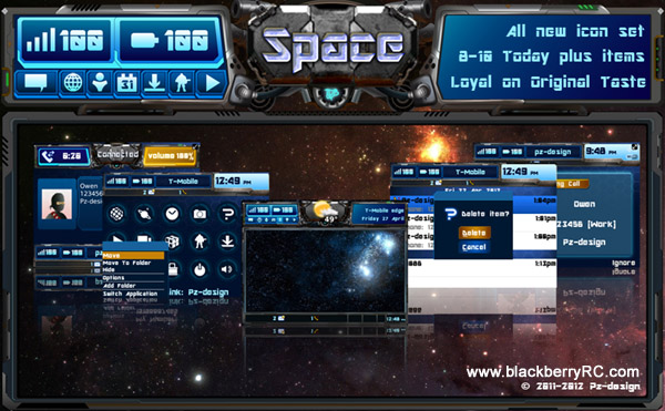 <b>The Space v2.0 for BlackBerry 97xx,96xx os6 theme</b>