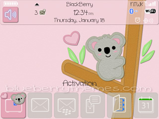 Cute Koala for blackberry 9650,97xx thems os6.0