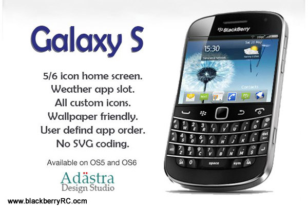 free Galaxy S 3 for BB 8900,9600,9700 themes