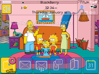 The Simpsons for blackberry 93xx curve os6.0 themes