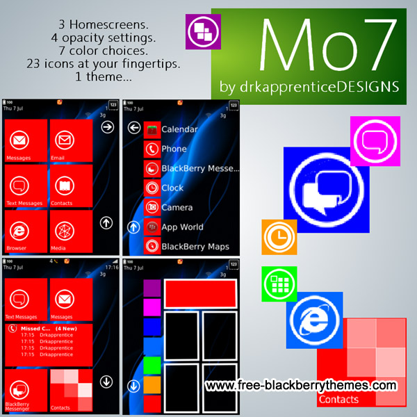 free Mo7 theme for blackberry 9800 torch themes