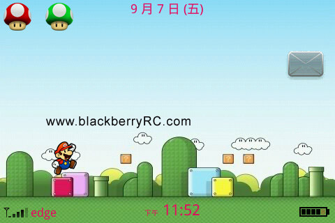 <b>Cartoon Mario for BB 9000 bold themes</b>