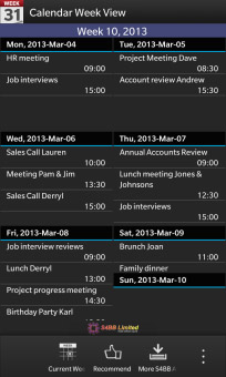 Calendar Week View v1.0.0.1 for blackberry 10+ apps