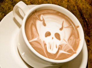 <b>Coffee Art - Wiked Skull wallpaper</b>