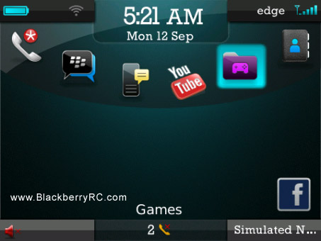 AquaGlow theme for blackberry 85xx, 93xx os5.0