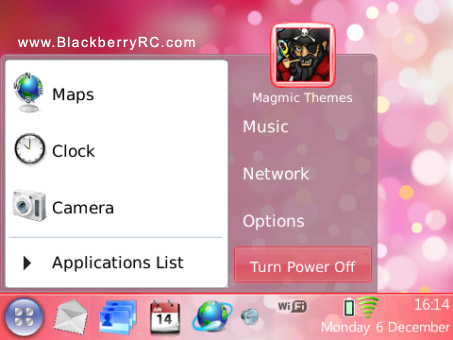 Explorer Pink theme for bb 8520, 93xx themes