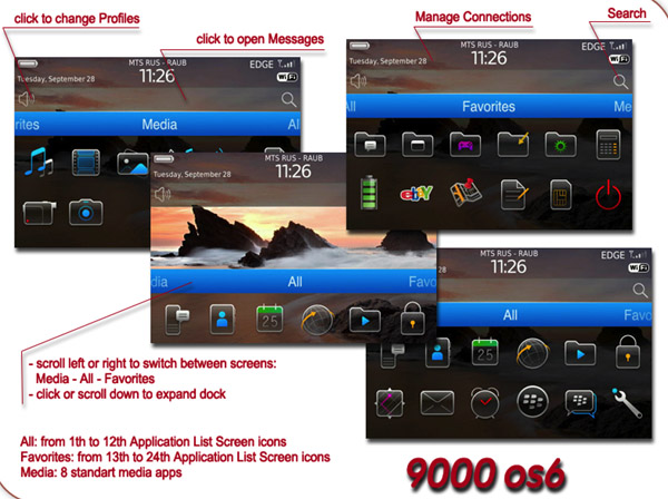 Simple OS6 Icons v2.0 for blackberry bold 9000 free themes