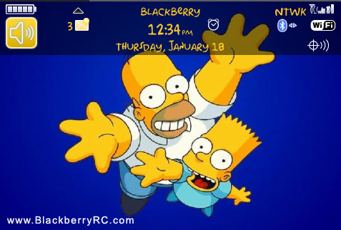 The Simpsons blackberry theme ( 9000 os5 theme )