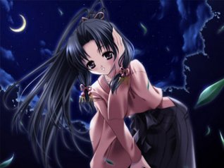 <b>Anime Girl Under Moon - cartoon wallpapers for bl</b>