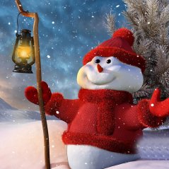 <b>Christmas Snowman for 720x720, 1280x1280 wallpape</b>