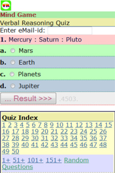 <b>Mind Game Verbal Reasoning Quiz 0.0.1.1</b>