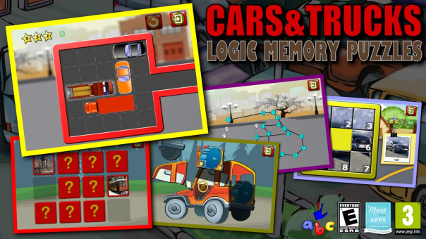 <b>Kids Cars and Trucks Logic Memory Puzzles</b>