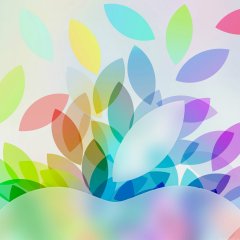 <b>Apple Logo Colorful leaves Gradation Art</b>
