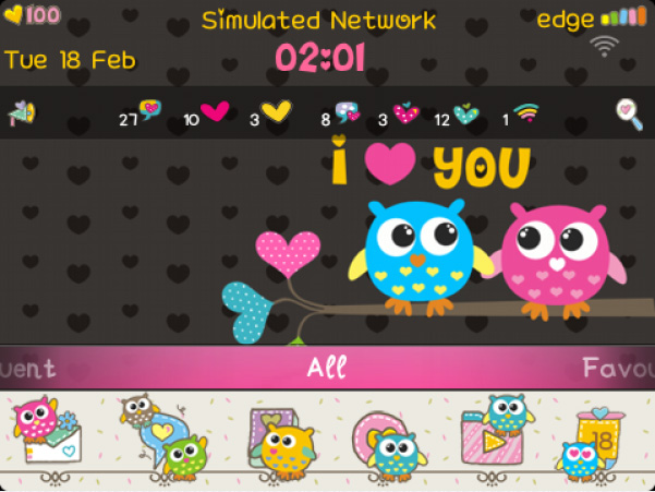 <b>Cutie Owl blackberry theme(99xx os7)</b>