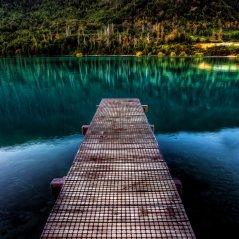 <b>Pure Beautiful Calm Lake Wooden Bridge</b>