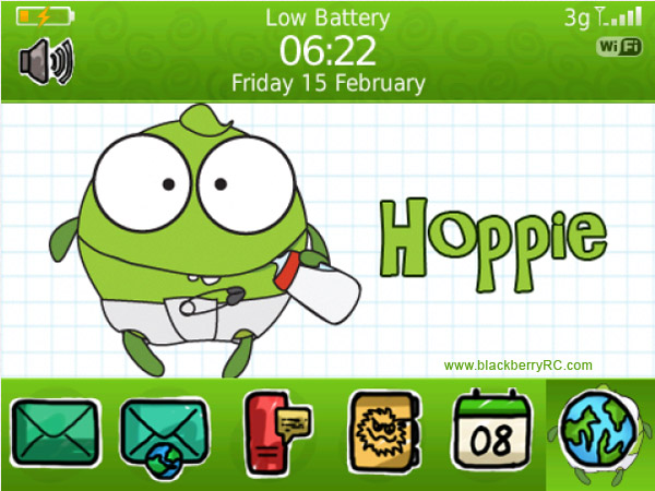 <b>cute hoppie theme for blackberry 9900,9930,p9981</b>