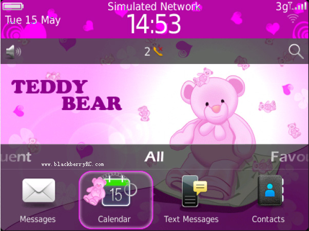 <b>Cute Teddy Bear Theme for blackberry 9900,9930,p9</b>