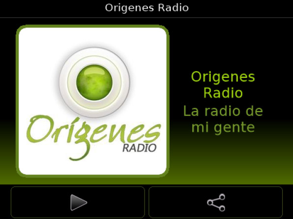 Origenes Radio 3.8.10 for blackberry apps