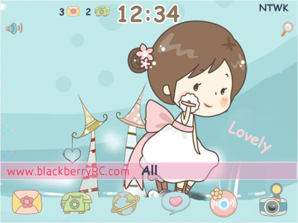 free Cute Doodle Make Up blackberry theme