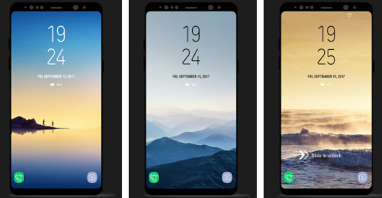 <b>Lock Screen Galaxy Note8 DualClock Theme Wallpape</b>