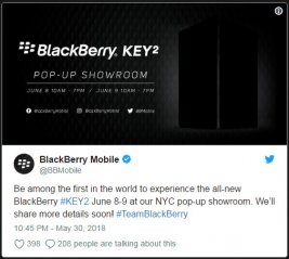 <b>BlackBerry Mobile announces pop-up showroom to sh</b>