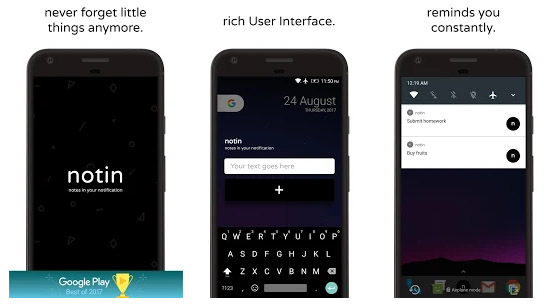 <b>notin -  best notes in notification free android </b>