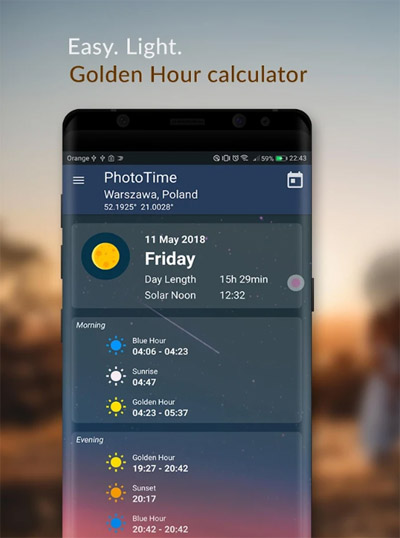 <b>PhotoTime: Golden Hour Calculator apps</b>