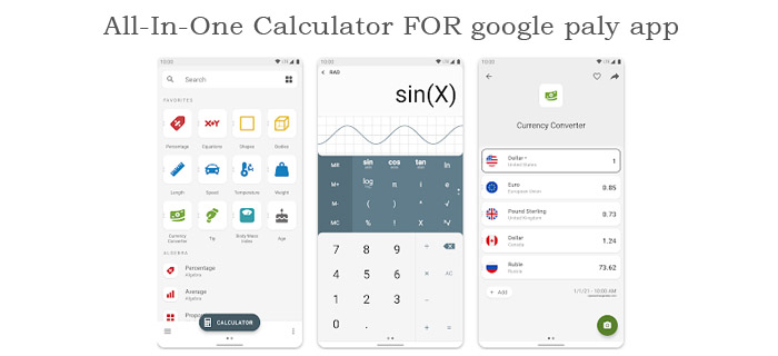 <b>All-In-One Calculator FOR google paly app</b>